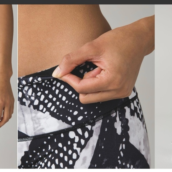 Lululemon Wunder Under Pant I|| *Full-On Luon Static Mist White Black Size 4 - Picture 5 of 16